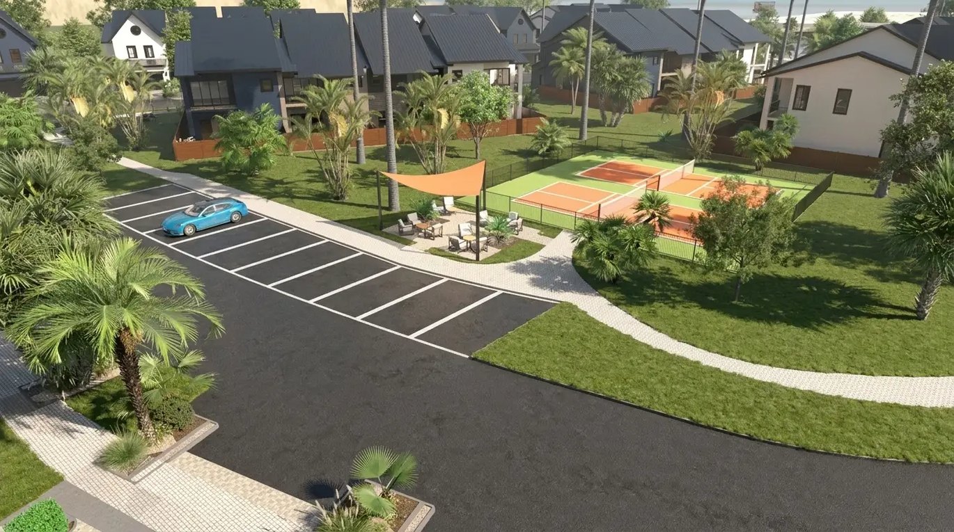 The Pickleball Commons from above