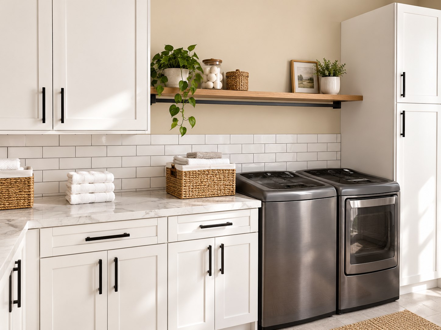 Laundry room with full-height cabinetry