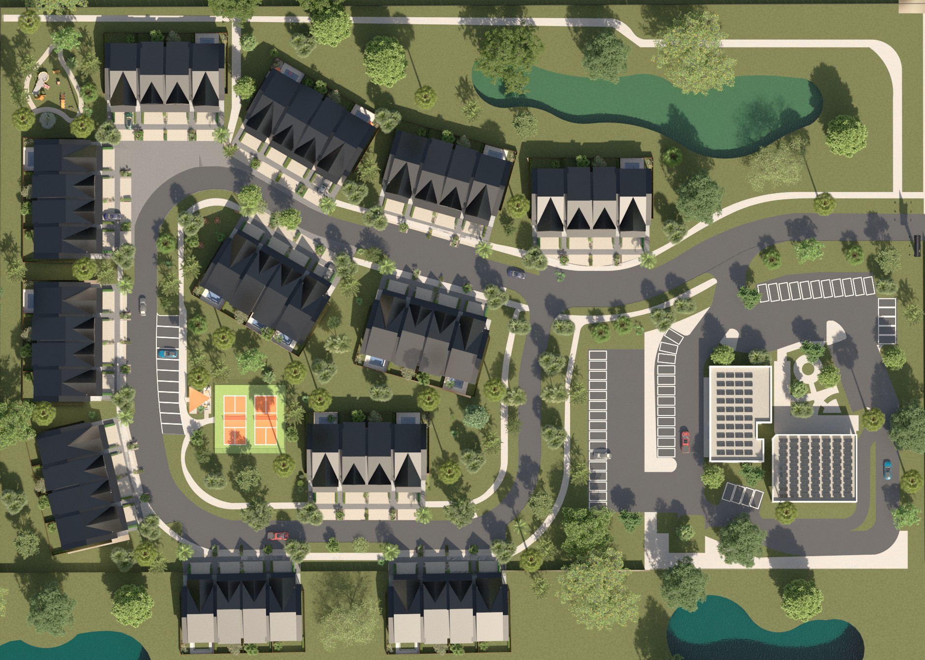 Axonometric site plan of the whole neighborhood